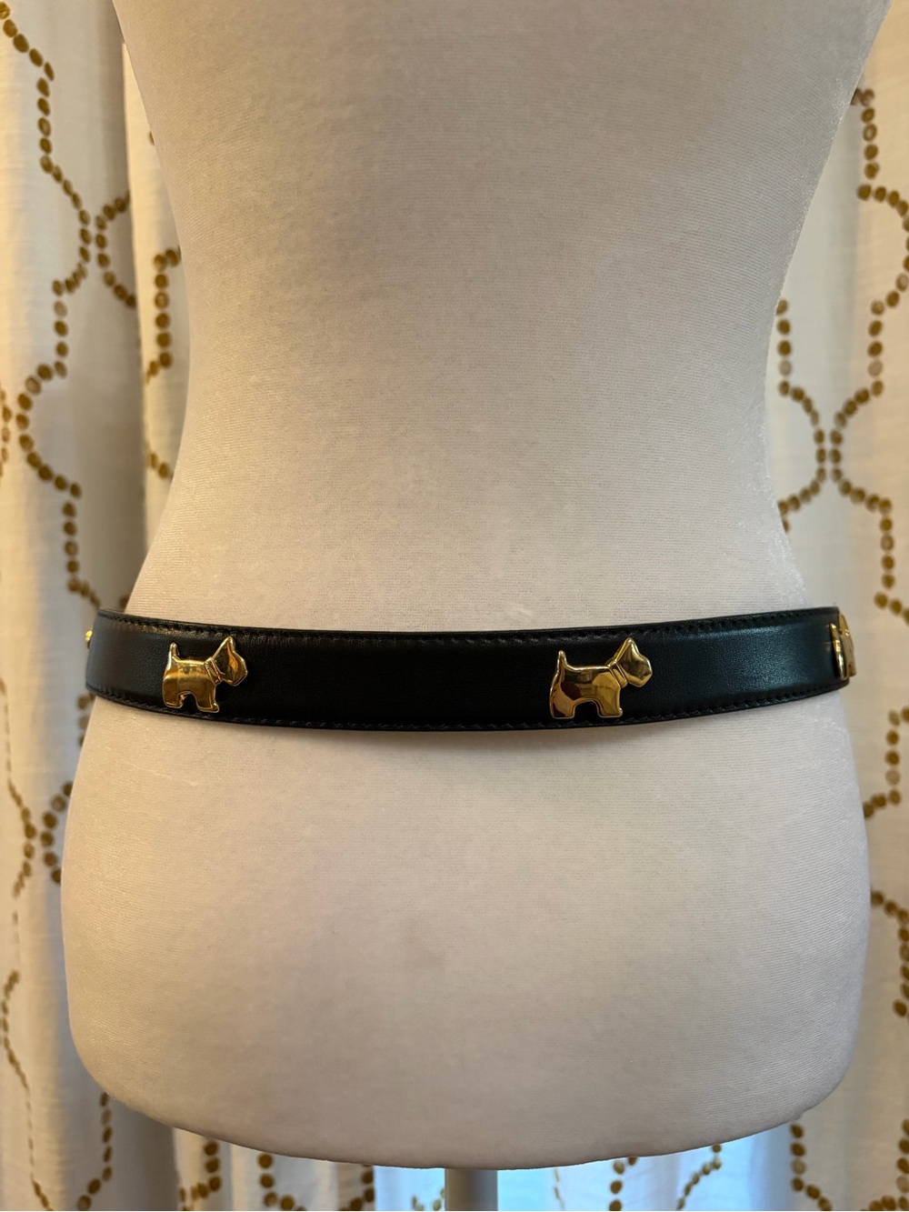 Vintage Dog Black and Gold terrier belt - Picture 6 of 12
